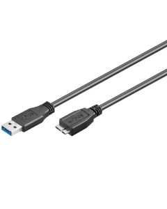Köp USB 3.0 kabel från A-kontakt till Micro B-kontakt 0,5 meter av batterigiganten.se för 79,00 kr