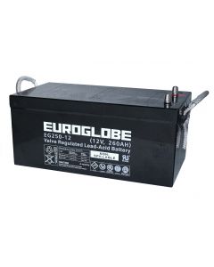 12V 260Ah AGM Batteri  EUROGLOBE EG250-12 522x268x220mm