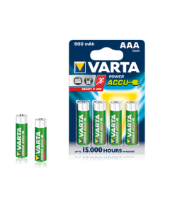 Köp Varta Power Accu AAA 900mAh Klar till att användas (4 st.) HR03 av batterigiganten.se för 264,00 kr