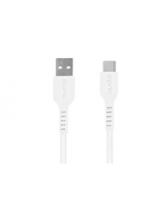 Prio USB-C USB-A lade/datakabel 1,2m Hvit