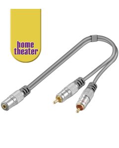 Home Theater Audioadapter 0,15m 3,5mm plugg til 2x RCA plugg