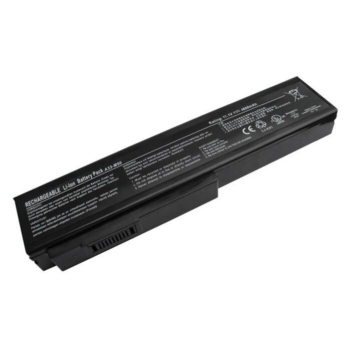 Batteri til Asus G50, L50, M50, N43, N52, N53, X55, X57 serier 10,8v 4,4Ah 47Wh 6 Celler A32-M50 kompatibelt