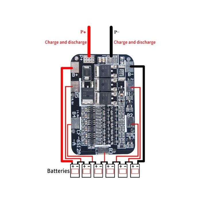 6S BMS/PCB 15A med Balansering