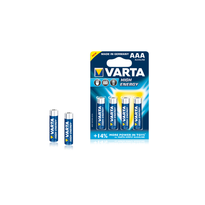 Varta High Energy AAA 1,5V alkalisk batteri (4 stk)