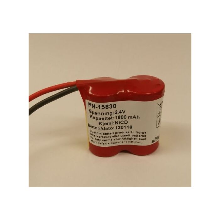 Batteripakke 2,4V 1800mAh NiCD Med Ledning