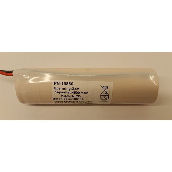 Nødlysbatteri 2,4V 4500mAh NiCD