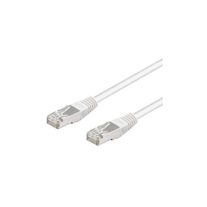 1 meter Hvit CAT 5e F/UTP nettverkskabel med skjerming 2x RJ45