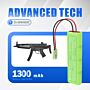 Batteri for Airsoft Guns M4 A, M4 A1 RIS, MC51 MP5 A5 STEYR SDGE0507R2 9.6 V 1300 mAh Ni-MH