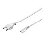 1,5 meter Vit apparatkabel 0.75 mm_ med Euro-kontakt