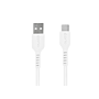 Prio USB-C USB-A lade/datakabel 1,2m Hvit