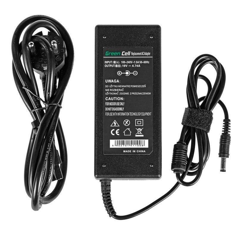 PC lader / AC adapter Toshiba 90W 18,5V 2,5X5,5 mm vinkelplugg PA ...