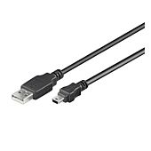 Mini USB kabel, 1,5 meter USB 2.0 kompatibel 5-stifts