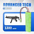 Batteri for Airsoft Guns M4 A, M4 A1 RIS, MC51 MP5 A5 STEYR SDGE0507R2 9.6 V 1300 mAh Ni-MH