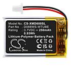 Batteri for XP Metal Detectors WS6, WSAII, WS audio headphones D088WS-WTUBE 3.7 V 250 mAh Li-Polymer