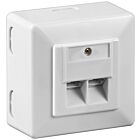 CAT6 stikkontakt for veggmontering utenpåliggende