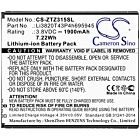 Batteri for ZTE Blade Vantage 2, Z3153, Z3153VPP, Blade A3 201 Li3820T43P4h695945 3.8 V 1900 mAh Li-ion