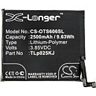 Batteri for Alcatel One Touch Idol 5S, One Touch Idol 5S LTE, TLp025K1 3.85 V 2500 mAh Li-Polymer