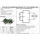 Beskyttelsekrets BMS/PCM for 2S Li-Ion/Lipo 5A kont