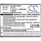 Batteri for Nokia Nokia 1 Plus, TA-1130, TA-1123, TA-1127, TA- HE365 3.85 V 2400 mAh Li-ion
