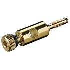 4mm Gullegert bananplugg med skrukontakt (Sort)