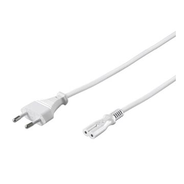 1,5 meter Vit apparatkabel 0.75 mm_ med Euro-kontakt
