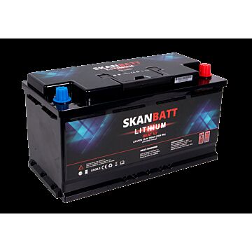 SKANBATT Premium Lithium - 12V 178Ah 160A BMS - 354x176x187mm - Bluetooth - Heat - 8 Års garanti