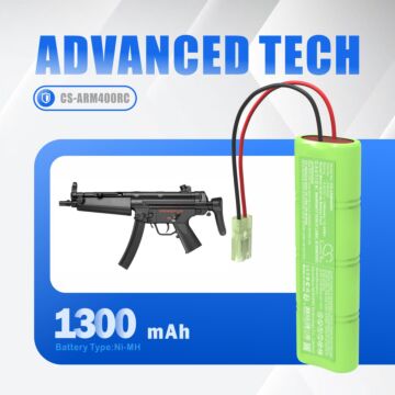 Batteri for Airsoft Guns M4 A, M4 A1 RIS, MC51 MP5 A5 STEYR SDGE0507R2 9.6 V 1300 mAh
