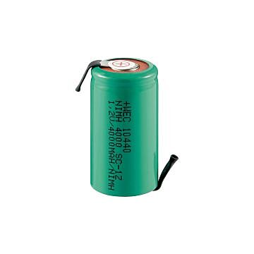 Batteri NIMH 1,2V 4000mAh Sub-C 43A utladestrøm med loddeører