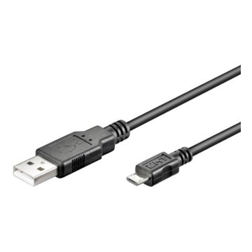 Micro USB kabel, 3 meter USB 2.0 kompatibel 5-stifts