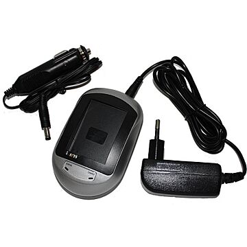 Bil og Nettlader til Konica Minolta kamera NP-400 - Input 12VDC / 110-230VAC