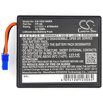 Batteri for Yuneec H480 Drone Remote Control, ST16 Controller, YP-3A 3.7 V 8700 mAh