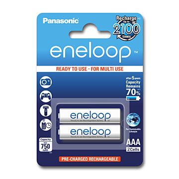 Panasonic Eneloop AAA. laddbart batteri - Klar för användning BK-4MCCE/2BE 750mAh
