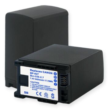 Batteri till Canon HF10, HF11, HF100, HG20 m.m. BP-827 7.4 Volt 2670 mAh