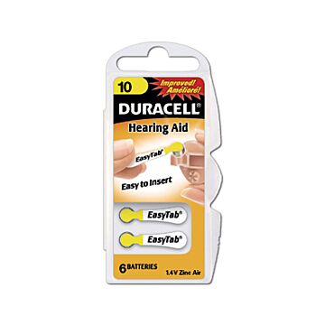 Duracell hörapparatsbatteri 10 EasyTab 1,4v 6-pack