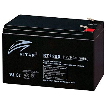 12V 9Ah AGM batteri stark ström 151x65x100mm, 6,3mm Faston, passar till UPS