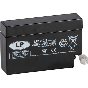 12V 0,8Ah AGM batteri 96x25x62 levereras med kontakt