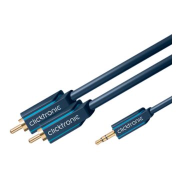 Clicktronic 1m 3,5mm Minijack till 2xRCA ljudkabel