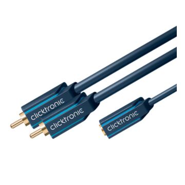 Clicktronic 3,5mm hane-Minijack till 2 x hon-RCA kabel