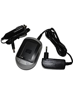 Bil og Nettlader til Konica Minolta kamera NP-400 - Input 12VDC / 110-230VAC