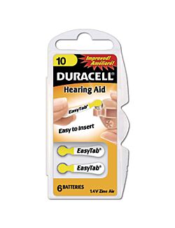 Duracell hörapparatsbatteri 10 EasyTab 1,4v 6-pack