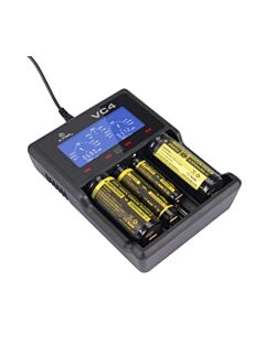 XTAR VC4SL Lader for 4 NiMH, Li-ion opp til 32x80mm dim. 