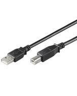 USB 2.0 kompatibel kabel, A-kontakt till B-kontakt, 3 meter