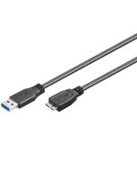 Köp USB 3.0 kabel från A-kontakt till Micro B-kontakt 0,5 meter av batterigiganten.se för 79,00 kr